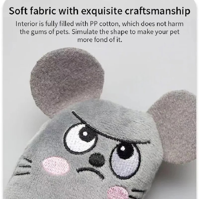 Catnip Interactive Plush Mouse - Cute Cat Toys Funny Interactive Plush