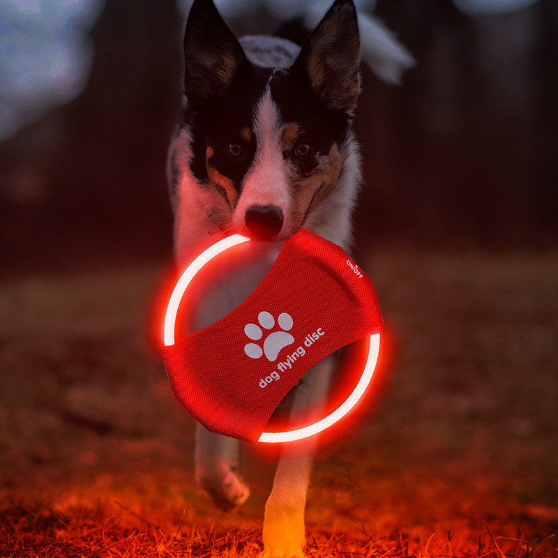 Flying Disc Dog Training Toy - LED Dog Flying Disc,LED Light Dog