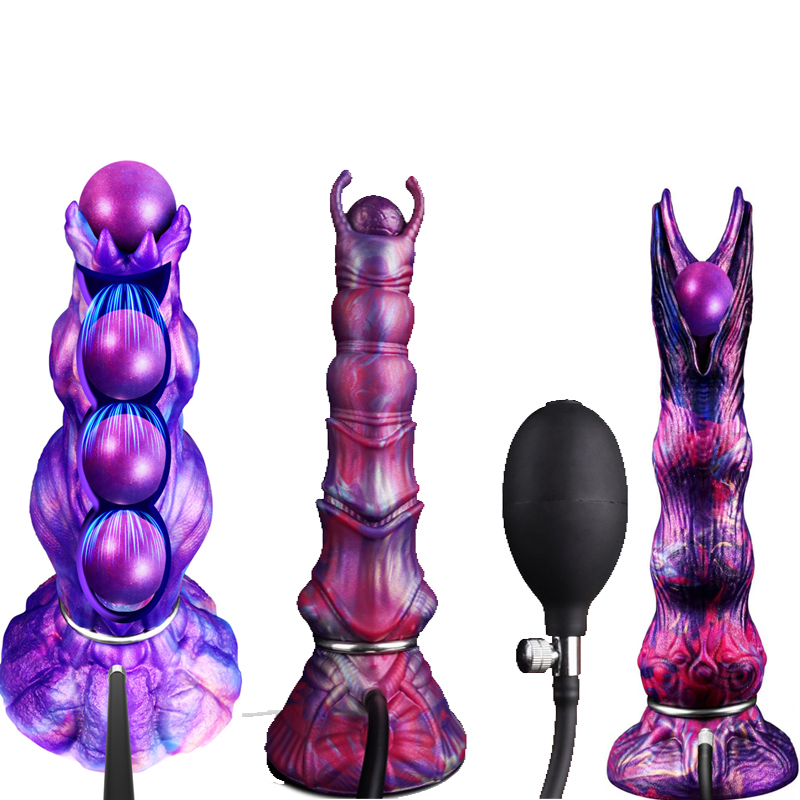 Interactive Squeaky Plush Dog Toy - Ovipositor Toy Inflatable Anal Plug Set，Fantasy
