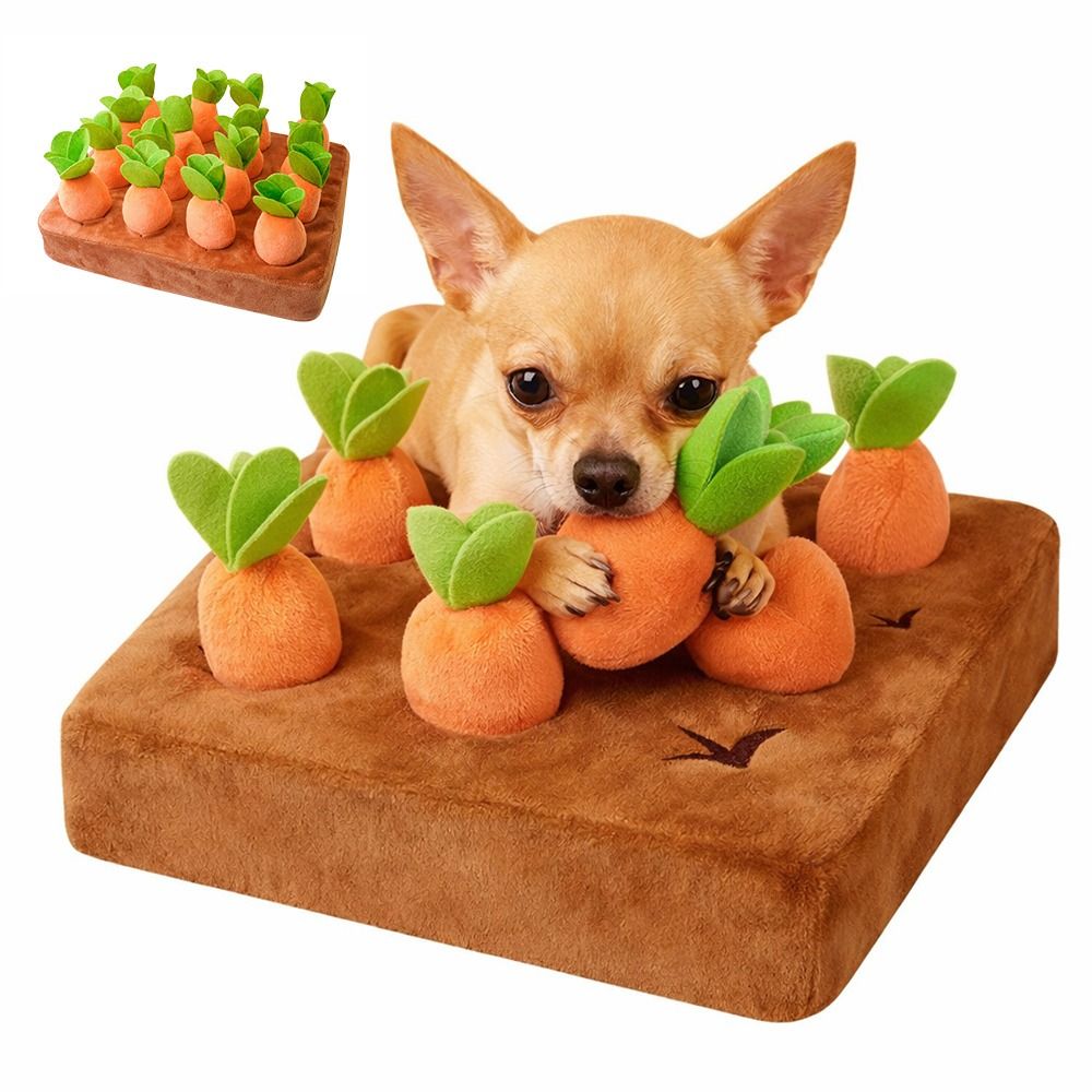 Dog Puzzle Feeder Toy - Stress Relief Carrot Snuffle Mat Mental