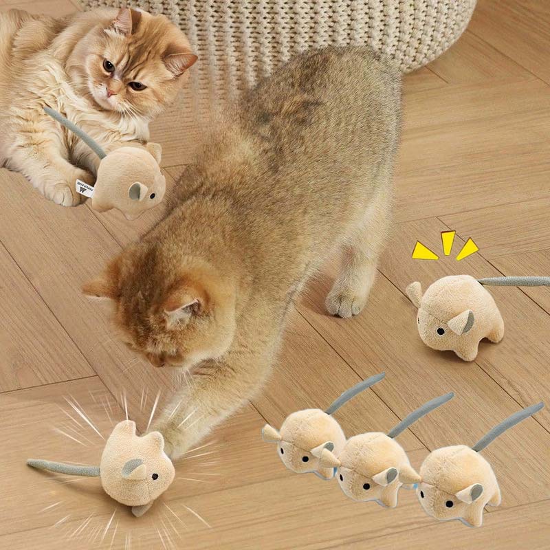 Catnip Interactive Plush Mouse - Electric Plush Mouse Catnip Cat Toy