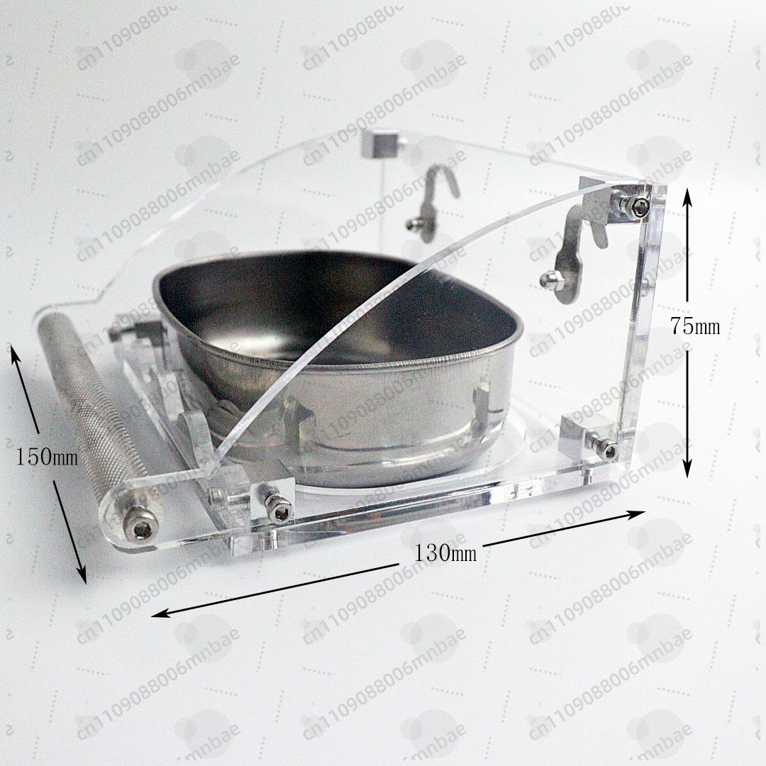 Pet Feeders - Parrot food box stainless steel acrylic