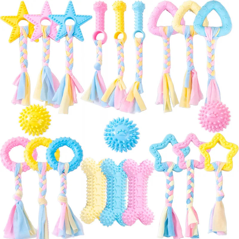 Teeth Cleaning Dog Chew Bone - Durable Rubber Dog Chew Toy for
