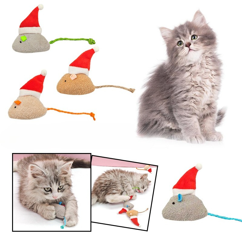 Catnip Interactive Plush Mouse - 5pcs Cat Push Chew Toy Catnip