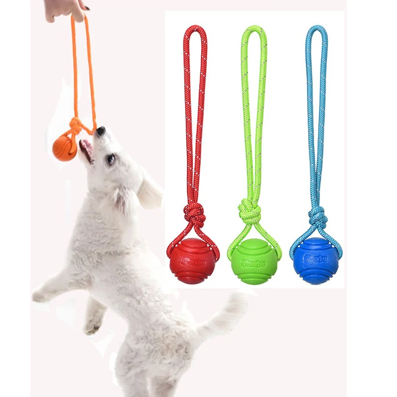 Suction Cup Dog Tug Toy - Dog Training Ball on Rope Cotton