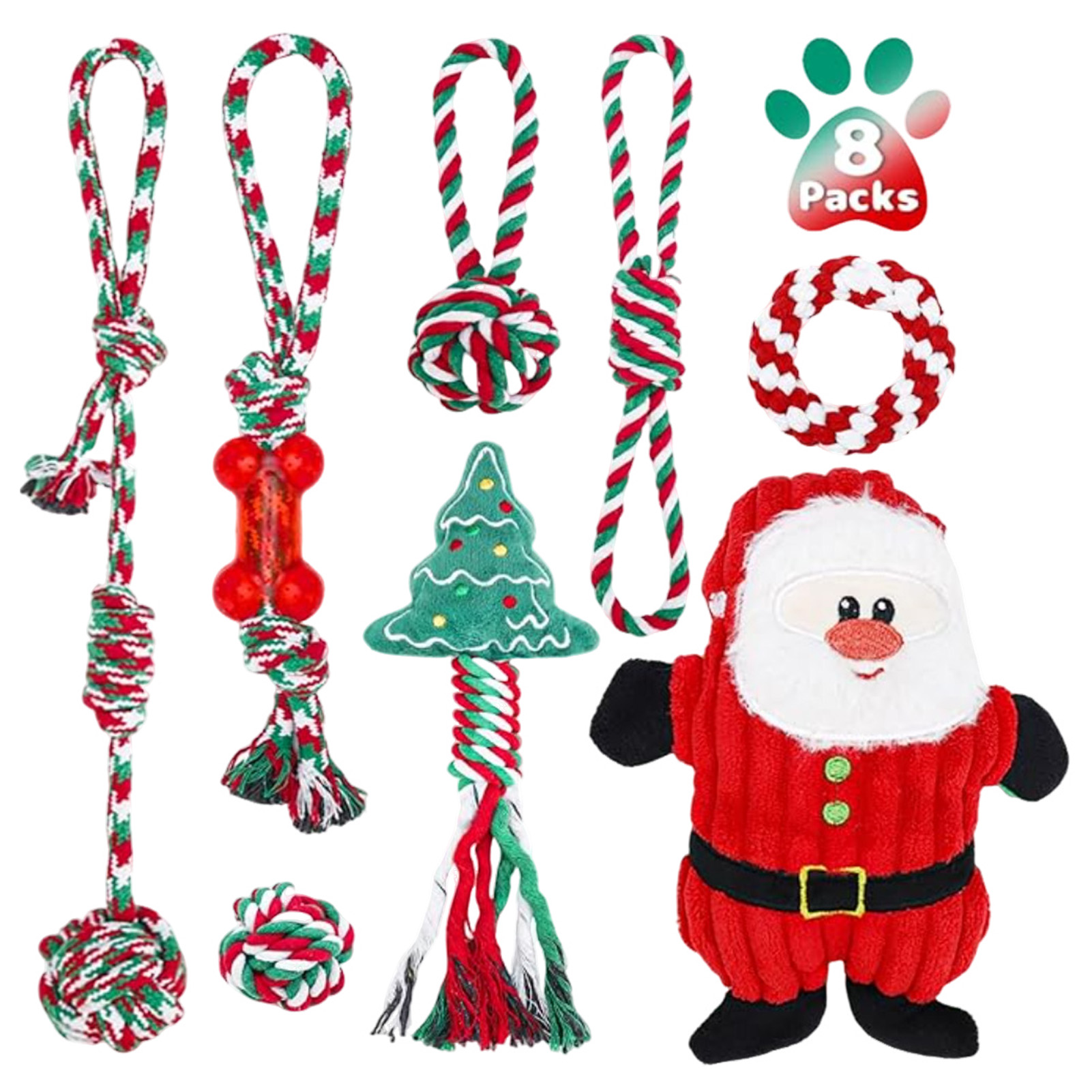 Dog Rope Toy Aggressive Chewers - Dog Chew Rope Toys Set Christmas