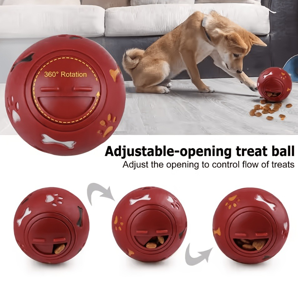 Rubber Treat Dispensing Dog Toy - Dog Treat Ball, Slow Feeder Food