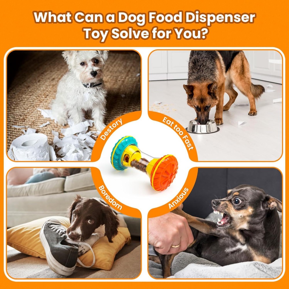 Quiet Rolling Treat Dispensing - Rubber Treat Dispensing Dog Toy 评论和价格