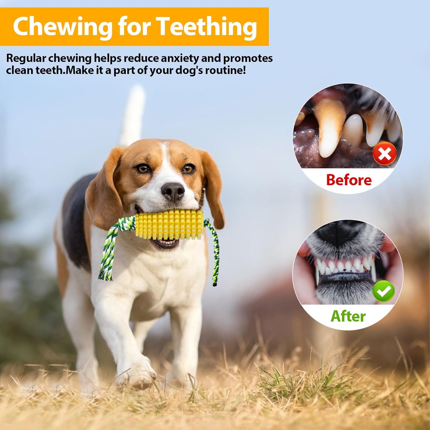 Corn-Shaped Dog Chew Toy for A - Dog Rope Toy Aggressive Chewers 评论和价格