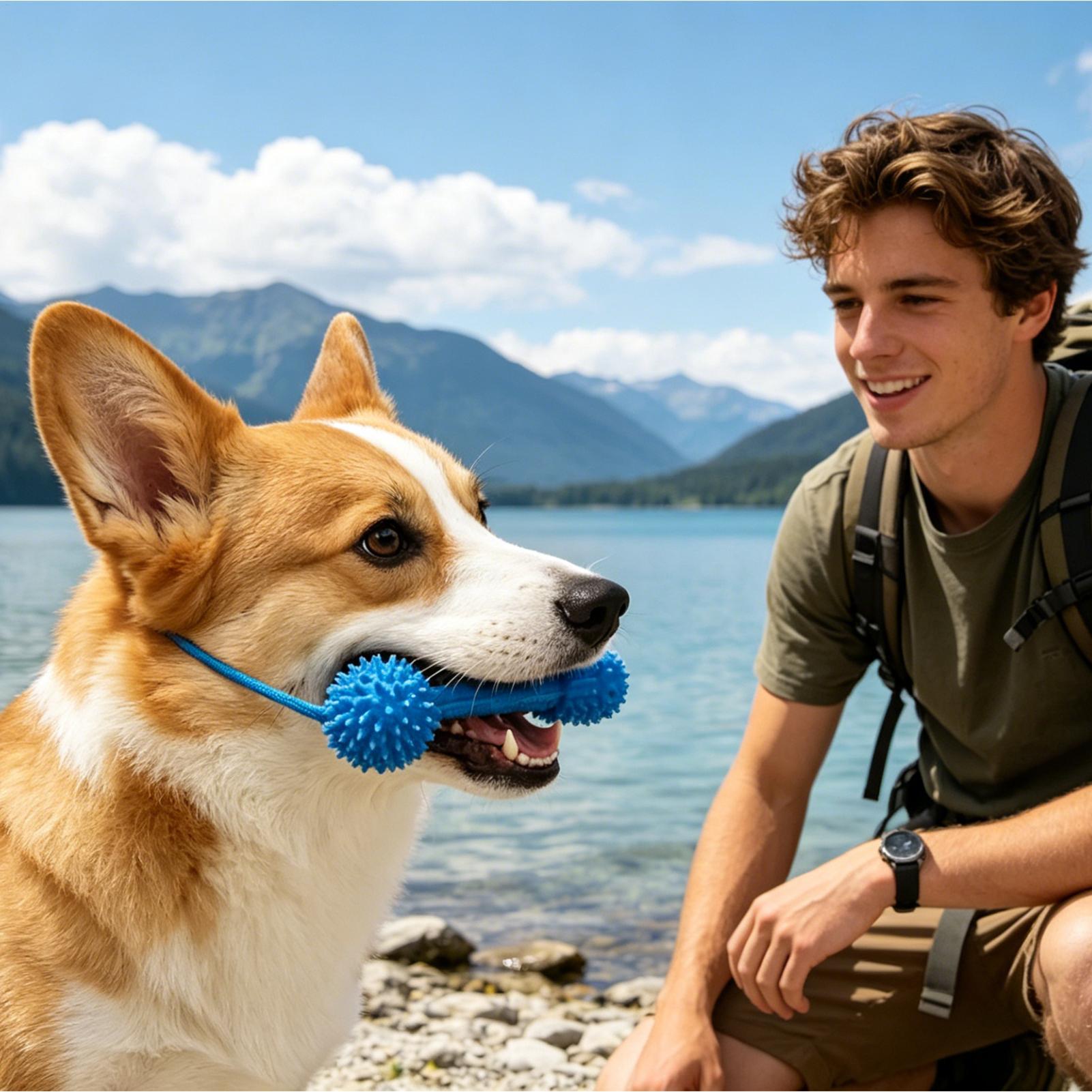 Dog Teething Toys Chewer Stick - Interactive Squeaky Plush Dog Toy 评论和价格