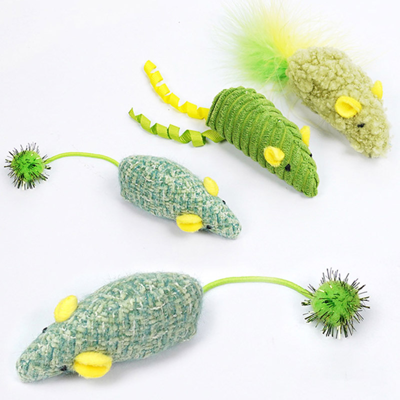 3pcs Realistic Mouse Plush Cat - Catnip Interactive Plush Mouse 评论和价格