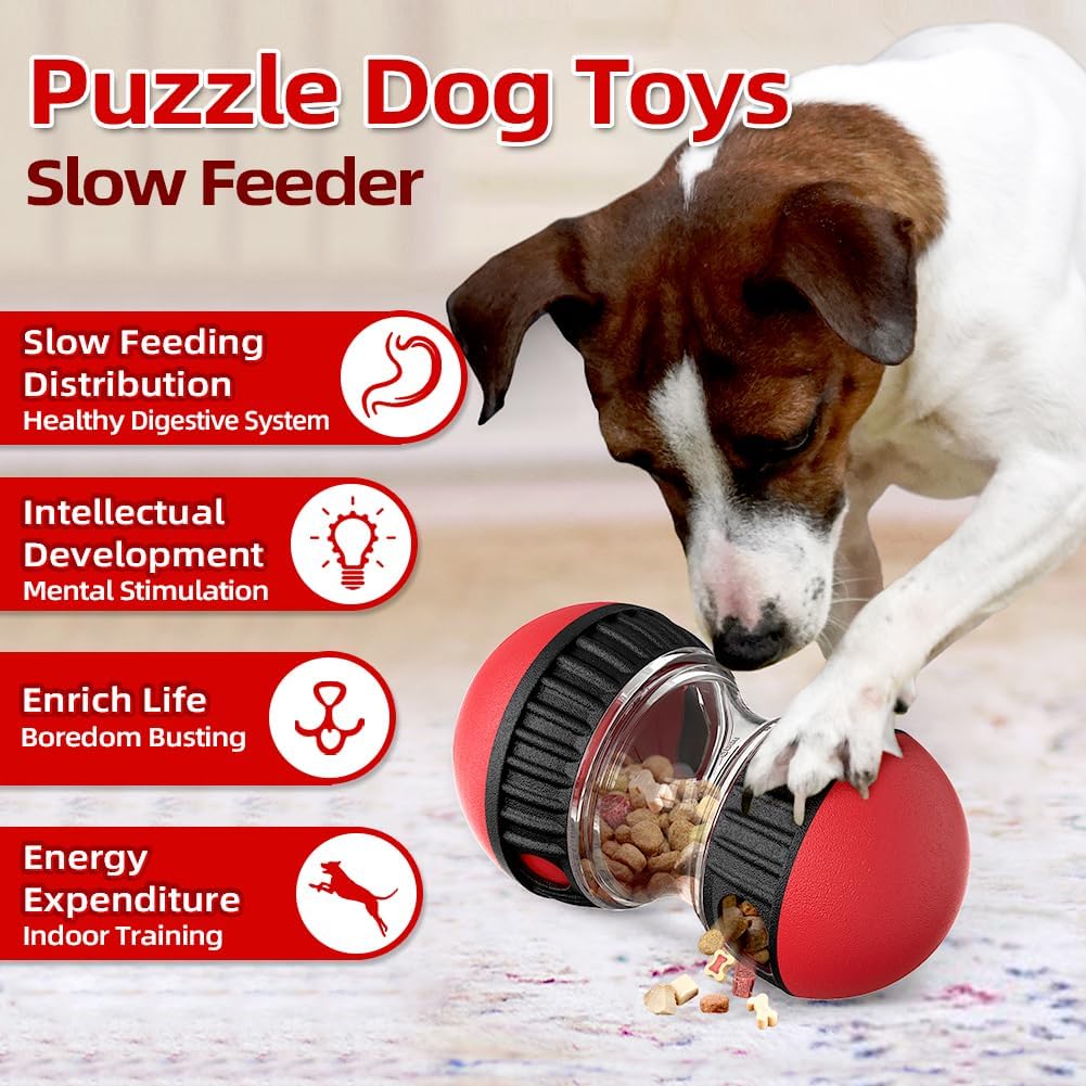 Dog Toys & Adjustable Slow Fee - Dog Puzzle Feeder Toy 评论和价格
