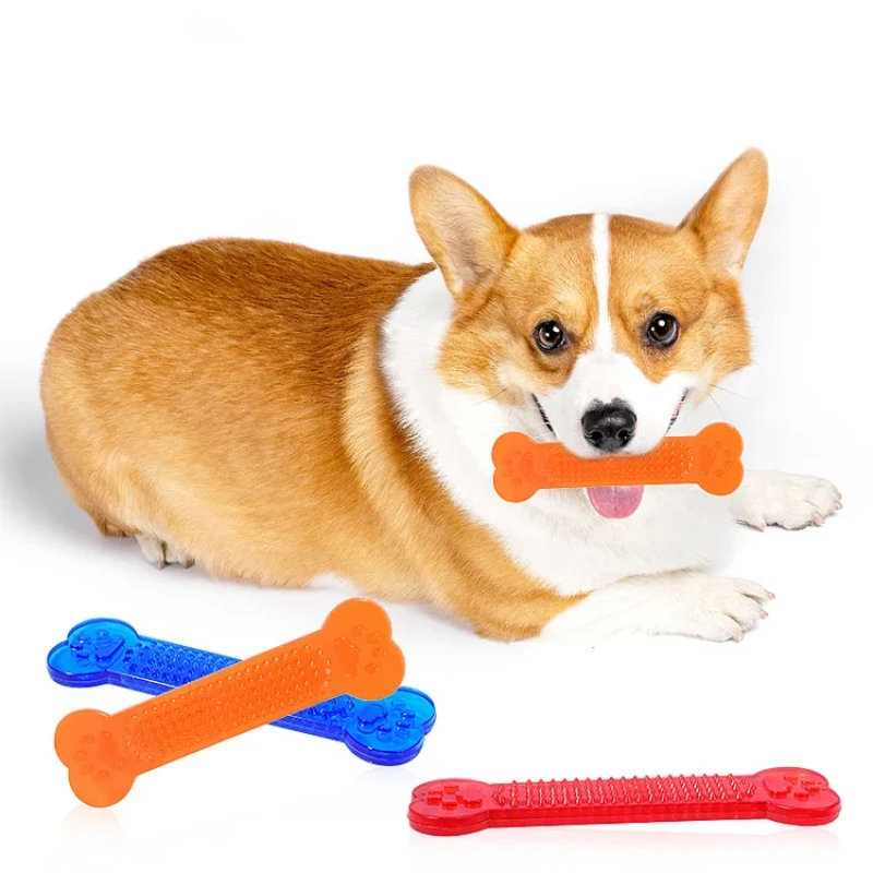 Super Tough Dog Bone Chew Toy  - Teeth Cleaning Dog Chew Bone 评论和价格