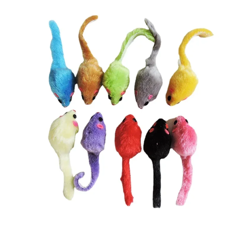 8Pcs furry Plush Cat Toy Soft  - Catnip Interactive Plush Mouse 评论和价格