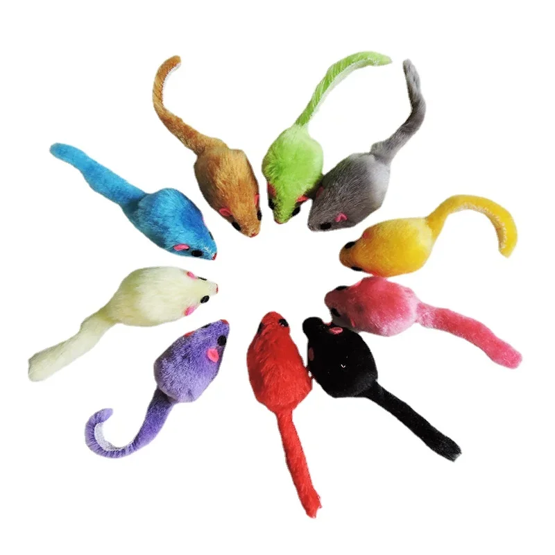 8Pcs furry Plush Cat Toy Soft  - Catnip Interactive Plush Mouse 评论和价格