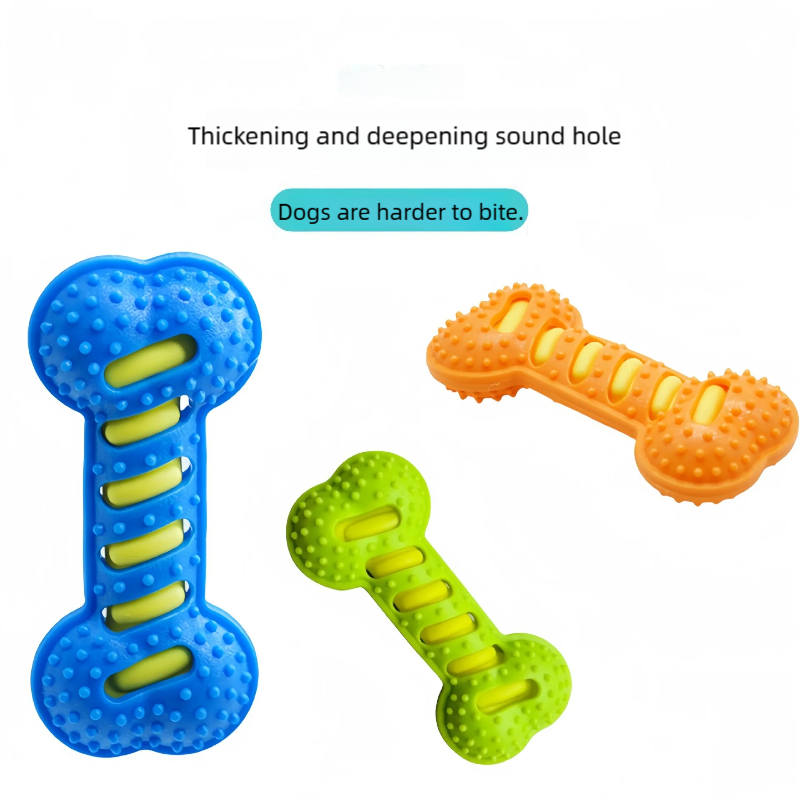 Pet Dog Toys Rubber Bone Shape - Teeth Cleaning Dog Chew Bone 评论和价格