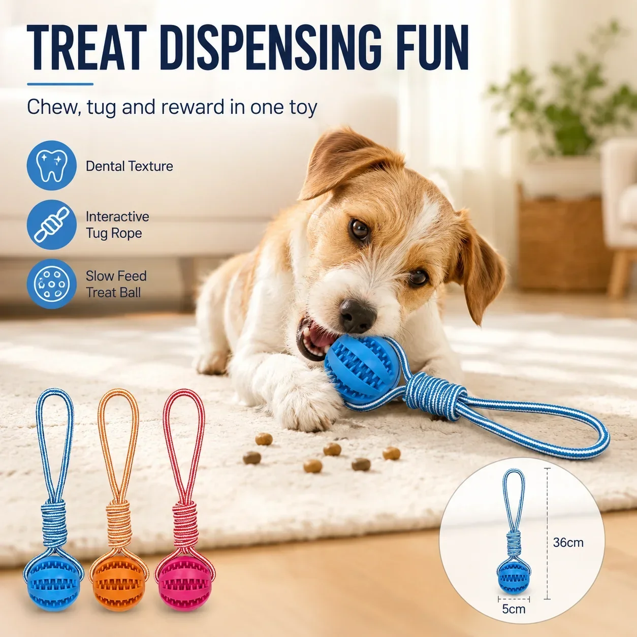 Leaky Rubber Dog Ball Toy, Int - Rubber Treat Dispensing Dog Toy 评论和价格