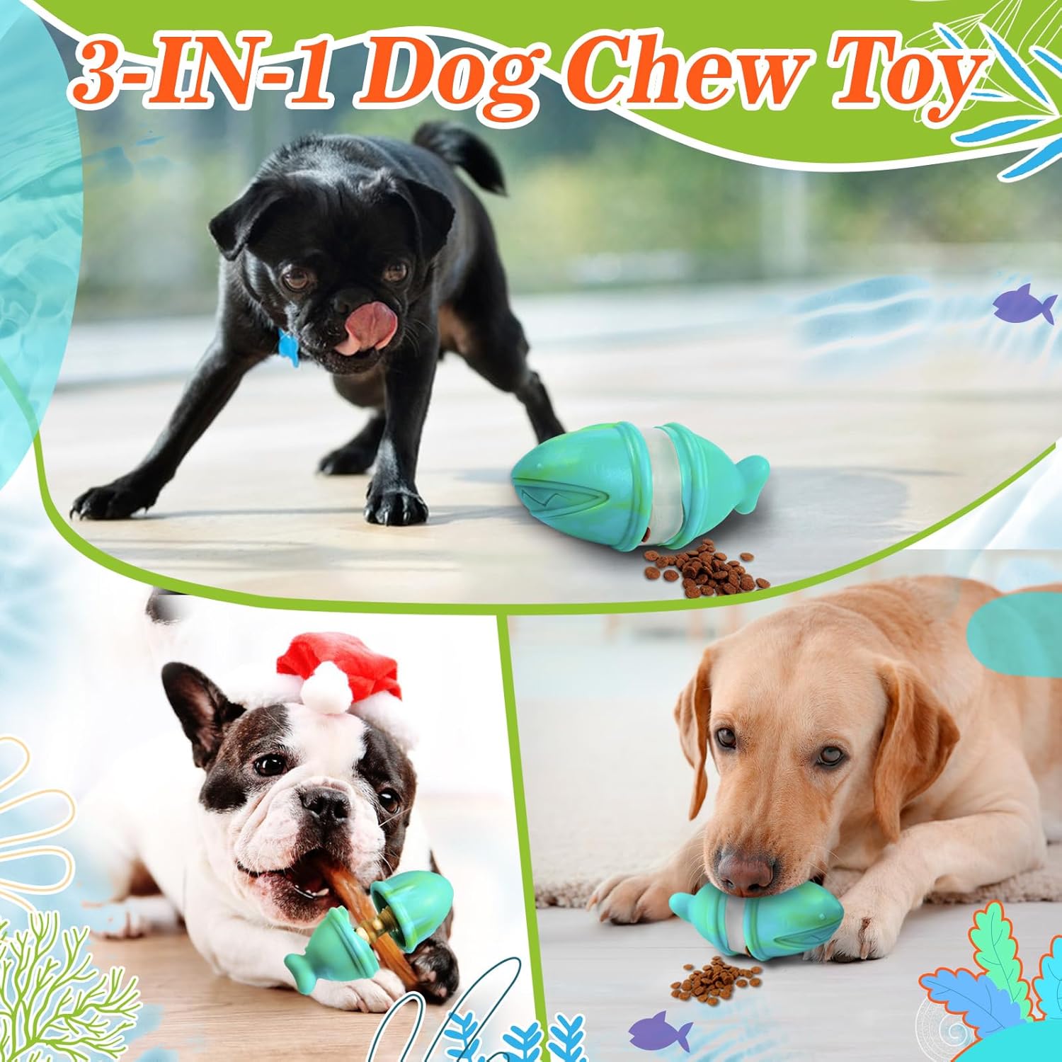 2-in-1 Treat Dispensing Chew T - Rubber Treat Dispensing Dog Toy 评论和价格