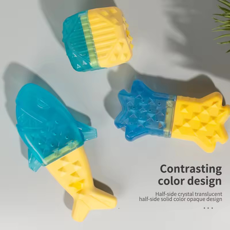 Pet Fish Bone TPR Dog Toy Wate - Teeth Cleaning Dog Chew Bone 评论和价格