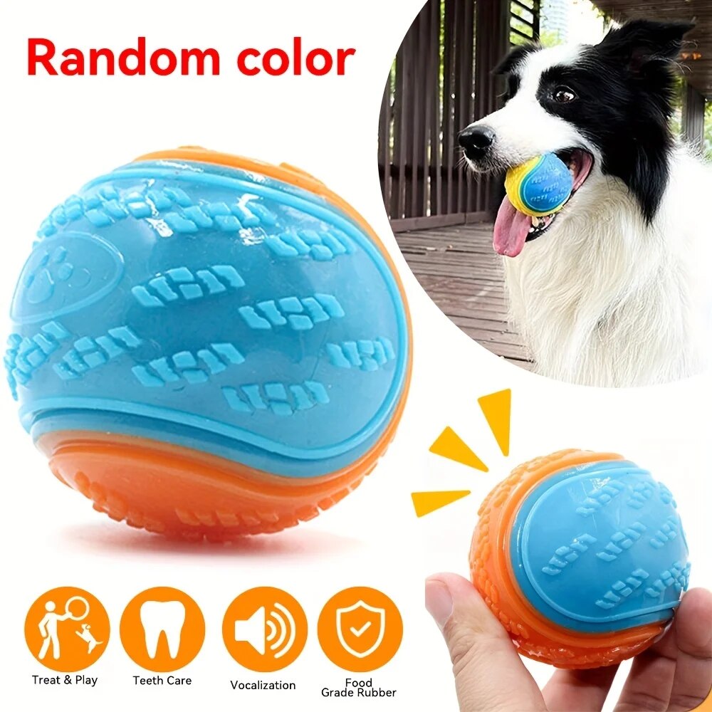 1pc Dog Toy Durable Crew Ball  - Interactive Squeaky Plush Dog Toy 评论和价格