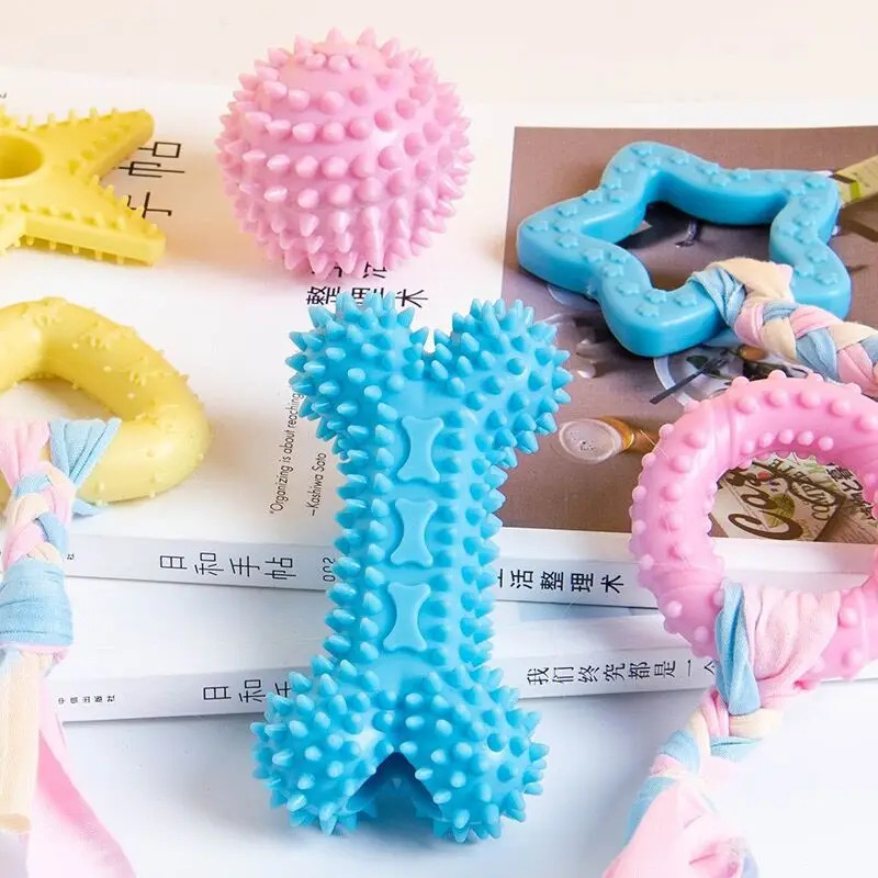 Durable Rubber Dog Chew Toy fo - Teeth Cleaning Dog Chew Bone 评论和价格