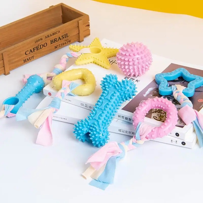 Durable Rubber Dog Chew Toy fo - Teeth Cleaning Dog Chew Bone 评论和价格