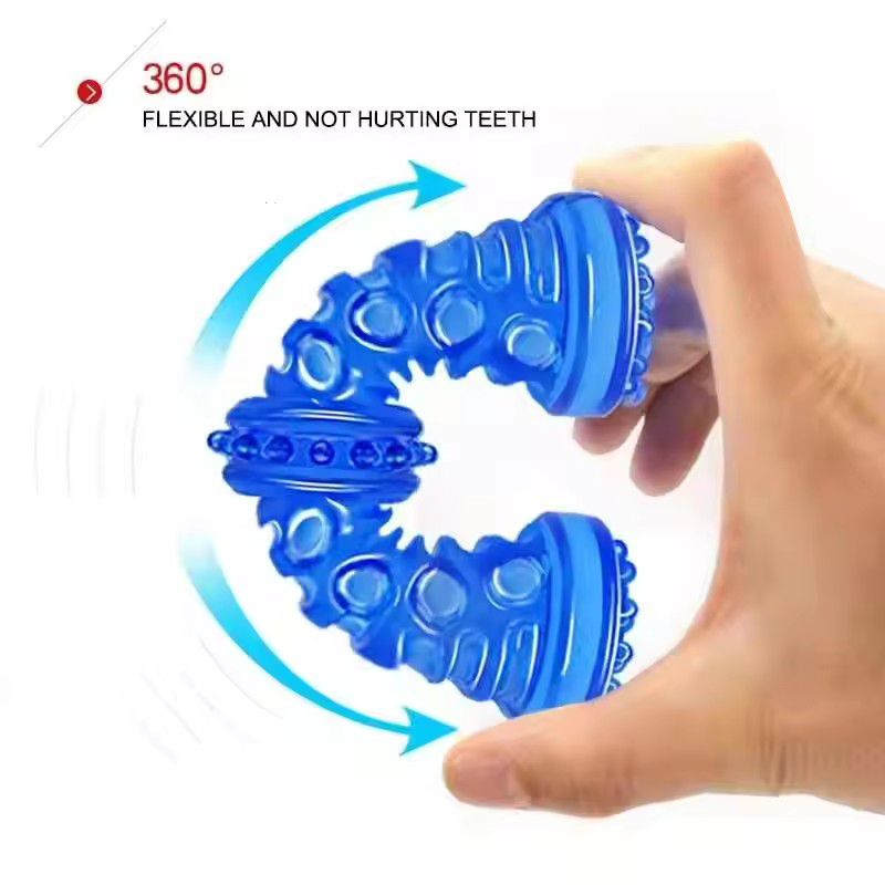 Squeaky Rubber Dog Chew Toy Bi - Teeth Cleaning Dog Chew Bone 评论和价格