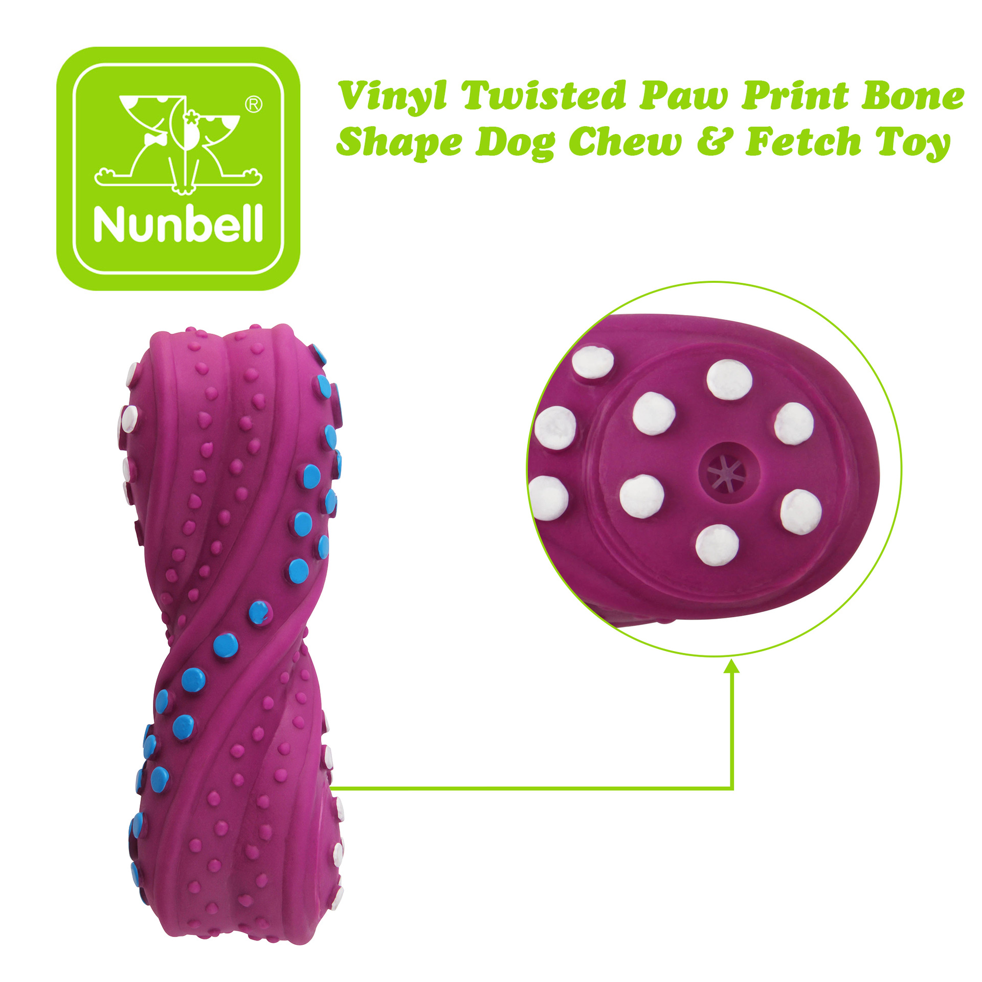 Pet Squeaky Dog Toy Flat Bone  - Teeth Cleaning Dog Chew Bone 评论和价格