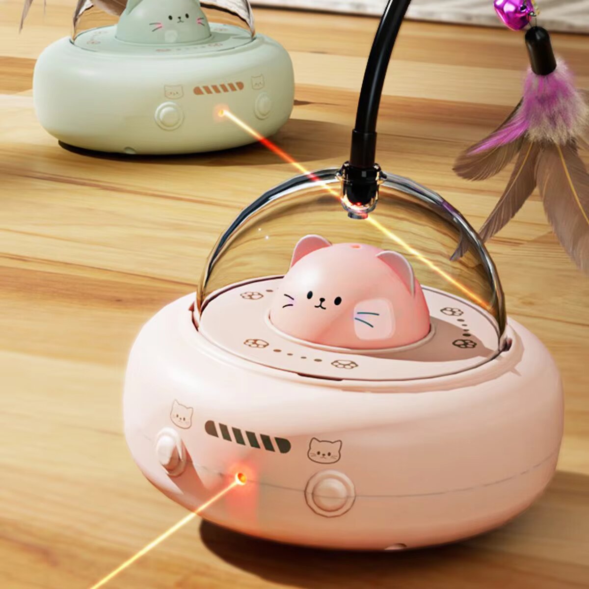 3-in-1 Automatic Cat Teaser Ro - Laser Pointer Cat Toy Automatic 评论和价格