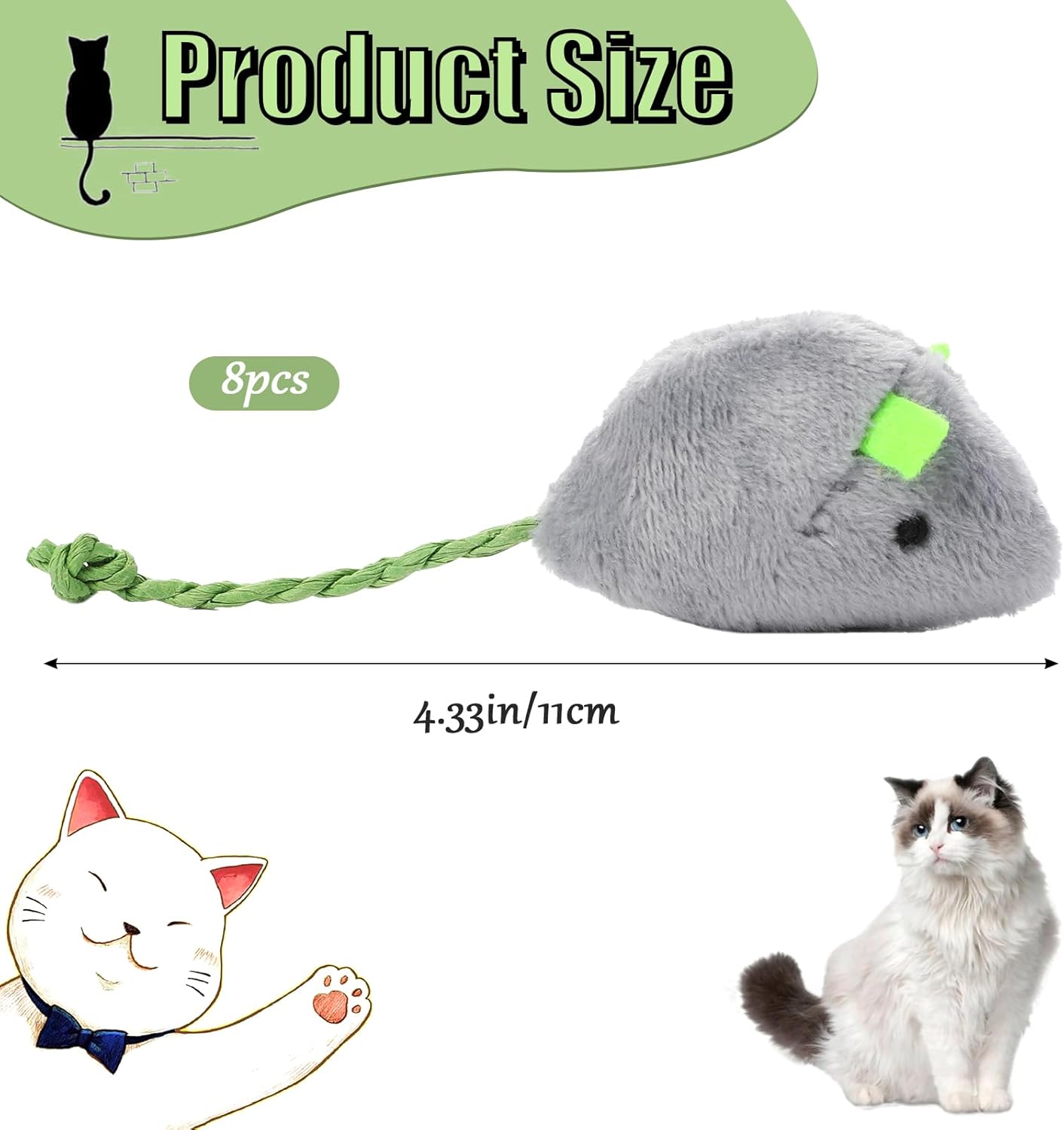 8 Randomly packed interactive  - Catnip Interactive Plush Mouse 评论和价格