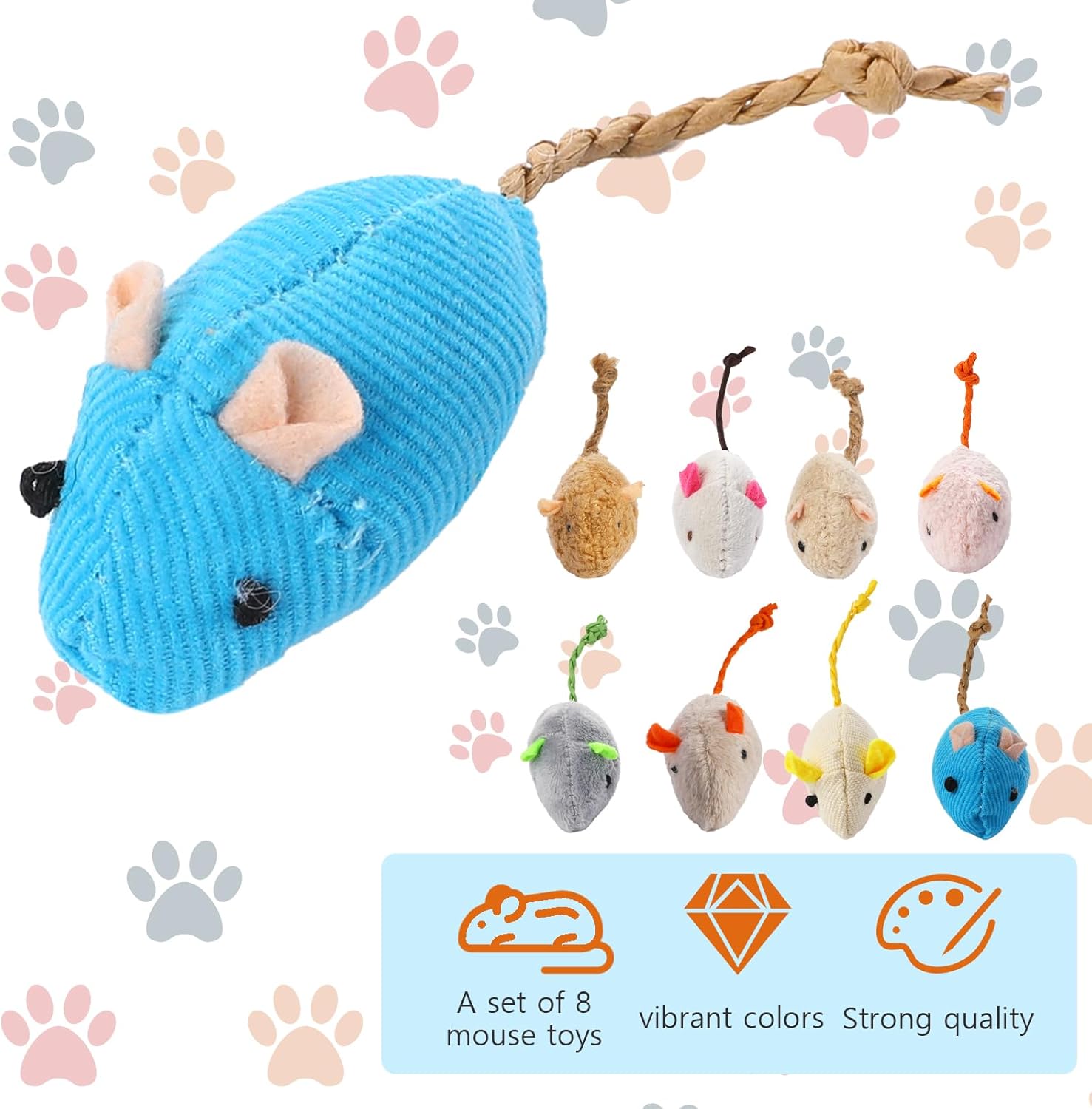 8 Randomly packed interactive  - Catnip Interactive Plush Mouse 评论和价格