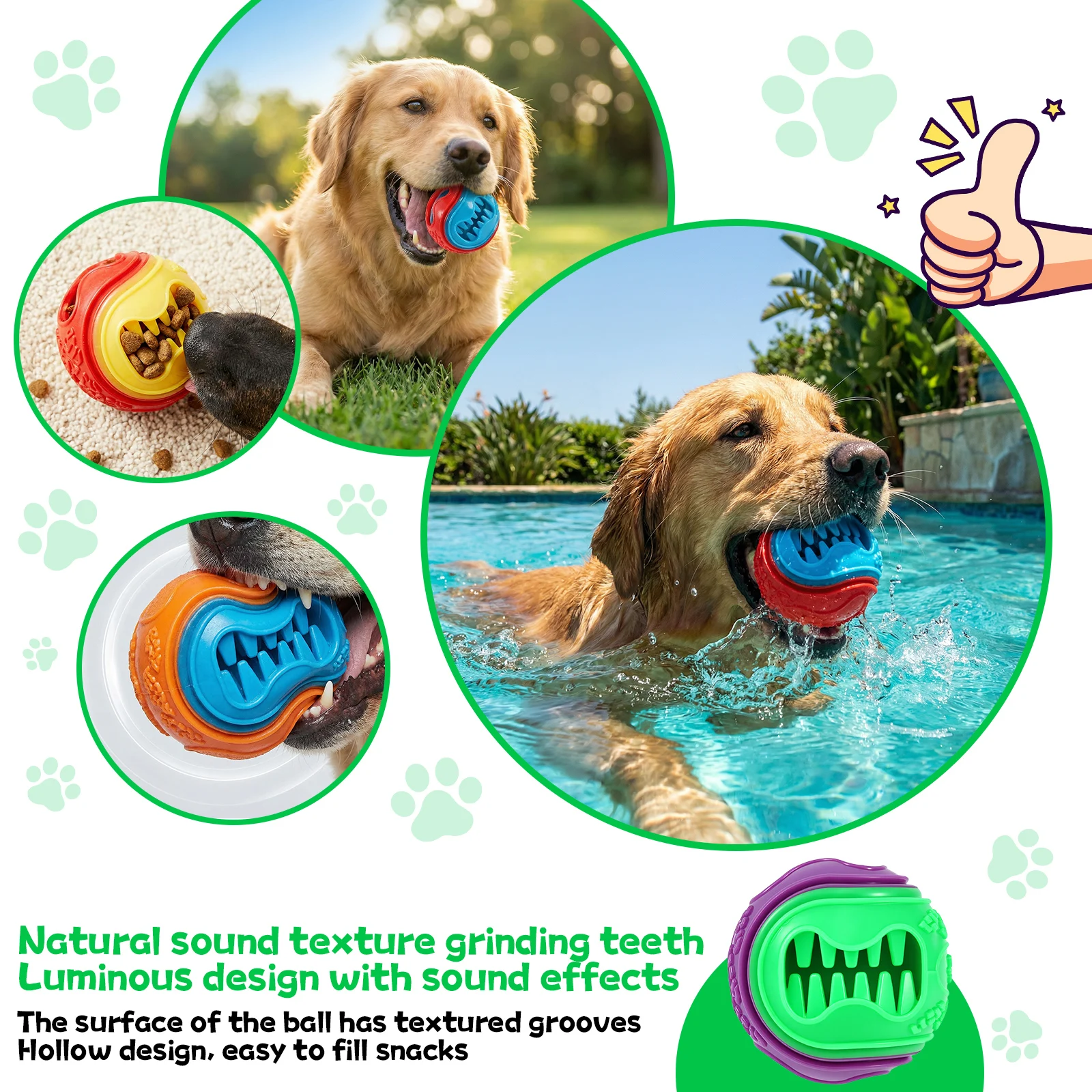 6Pcs Interactive Dog Food Ball - Rubber Treat Dispensing Dog Toy 评论和价格