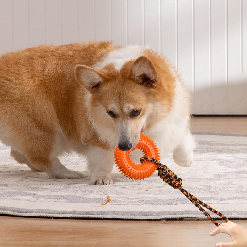 Squeaky Toys For Dogs Spiky Ri - Dog Rope Toy Aggressive Chewers 评论和价格