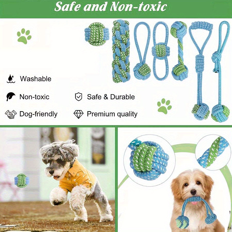 7pcs  Interactive Knot Toys Du - Dog Rope Toy Aggressive Chewers 评论和价格