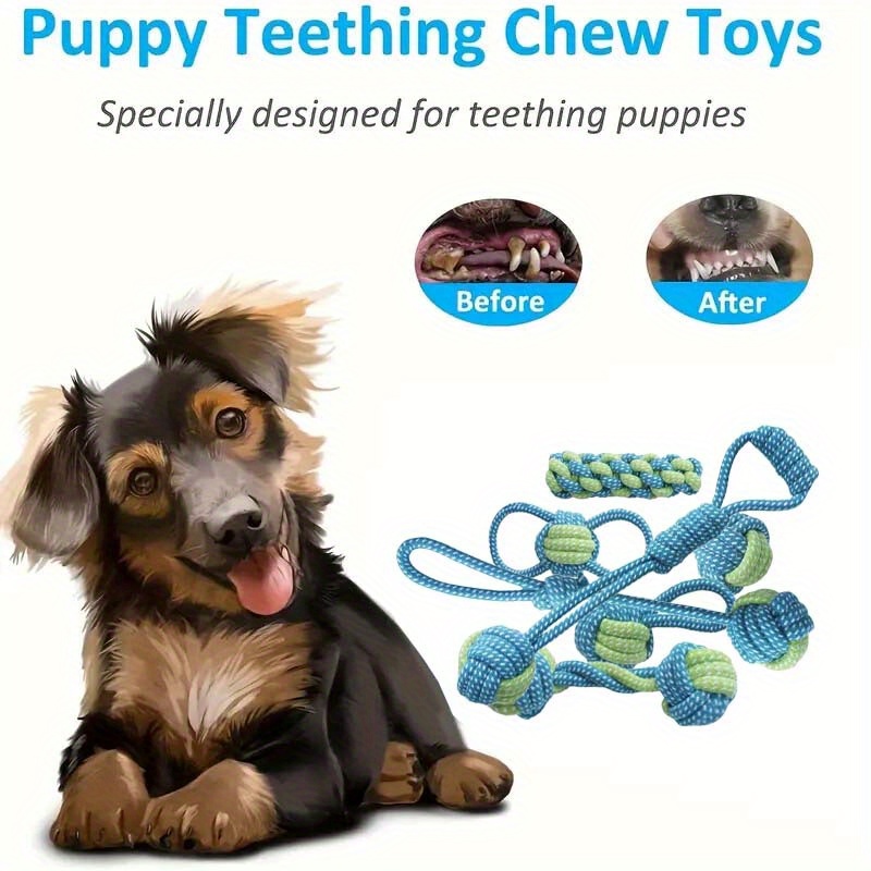 7pcs  Interactive Knot Toys Du - Dog Rope Toy Aggressive Chewers 评论和价格