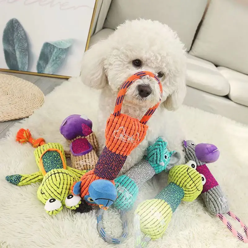 Pet Dog Cleaning Teeth Squeaky - Interactive Squeaky Plush Dog Toy 评论和价格