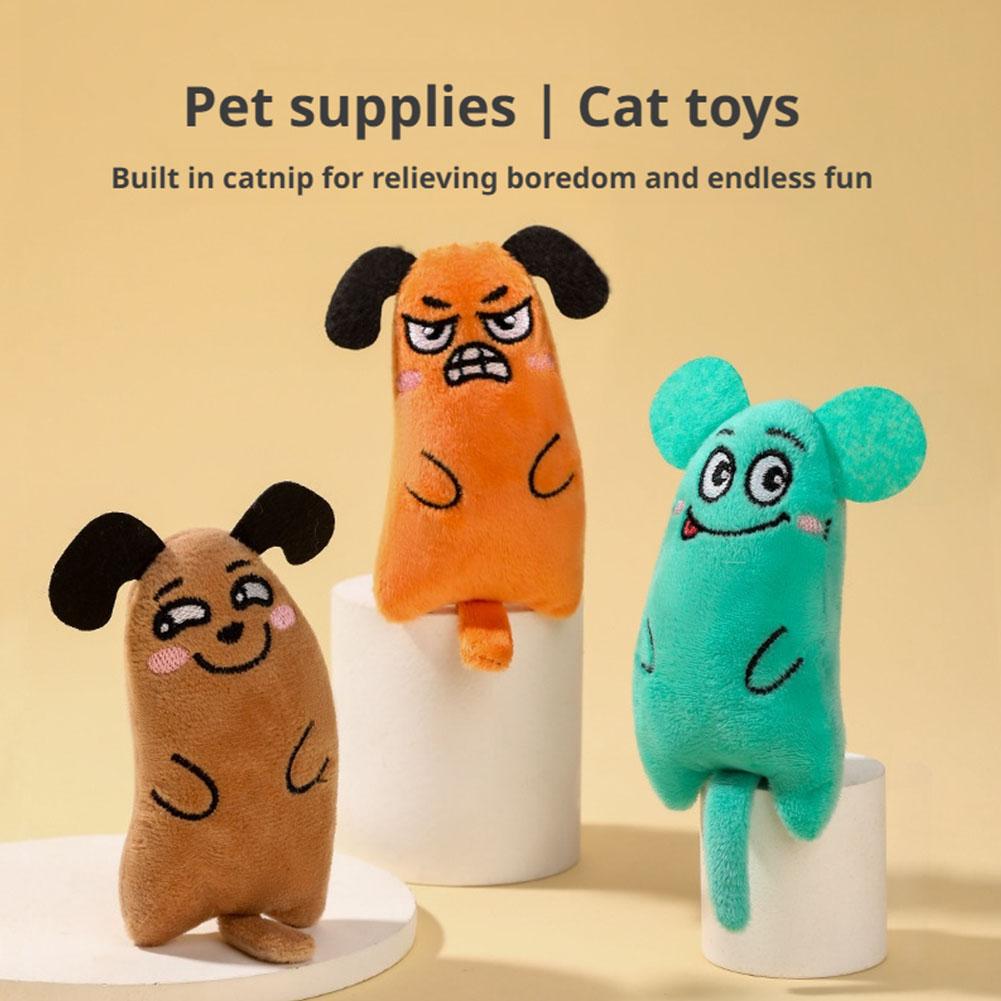 Cartoon Expression Cat Toys Pl - Catnip Interactive Plush Mouse 评论和价格