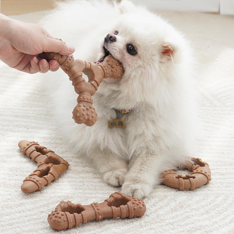 Imitation Bone Molar Dog Toy D - Teeth Cleaning Dog Chew Bone 评论和价格