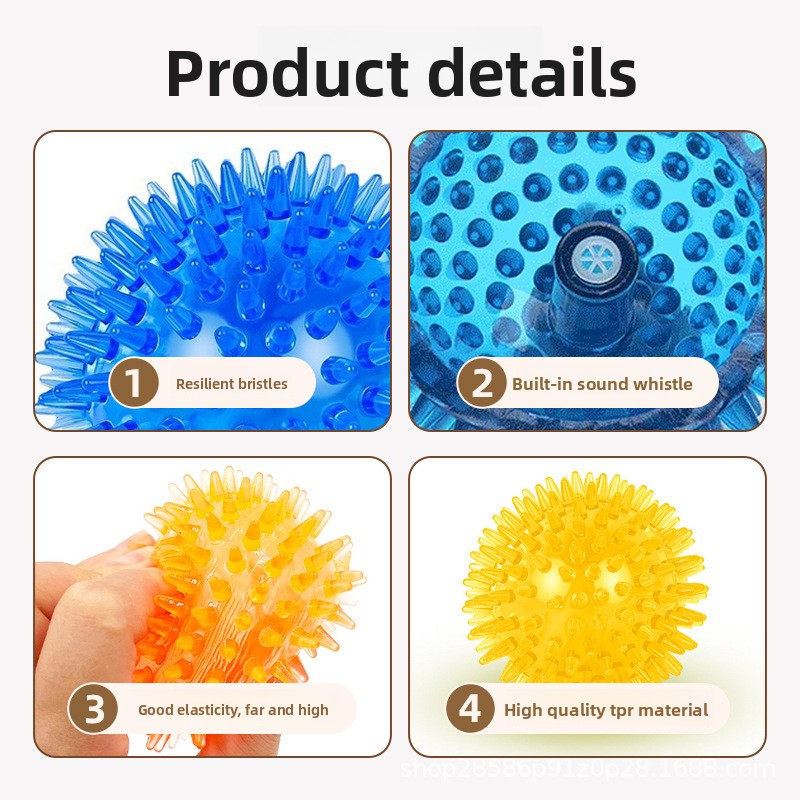 High-Elastic TPR Squeaky Spiky - Indestructible Dog Chew Toy 评论和价格
