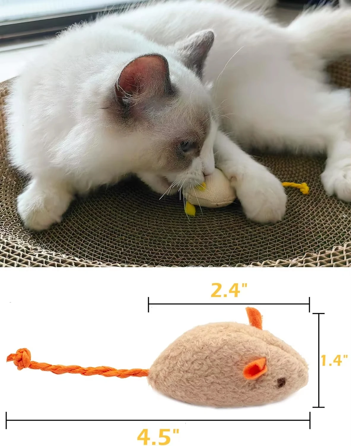 5pcs Rattle Cat Mouse Toys Als - Catnip Interactive Plush Mouse 评论和价格