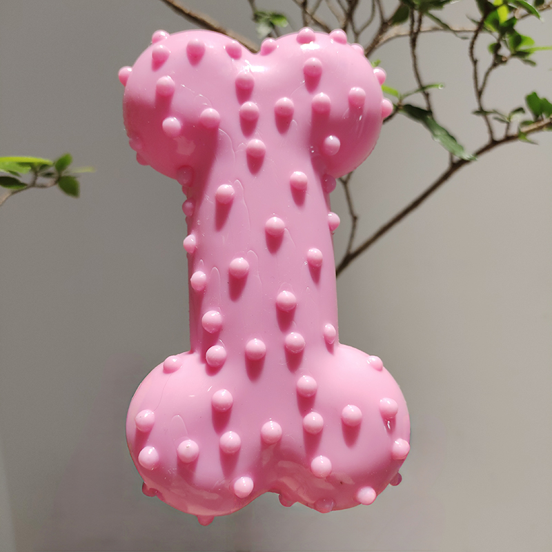 Dog Toy Rubber Sound Making Ch - Teeth Cleaning Dog Chew Bone 评论和价格