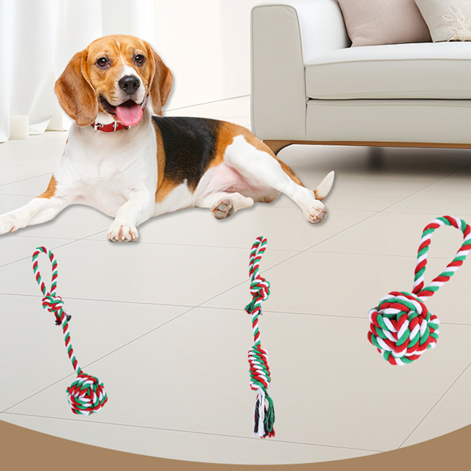 Dog Chew Rope Toys Set Christm - Dog Rope Toy Aggressive Chewers 评论和价格
