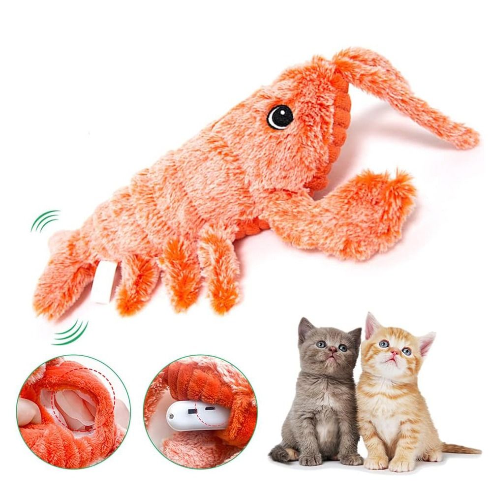USB Charging Lobster Cats Toy  - Interactive Squeaky Plush Dog Toy 评论和价格