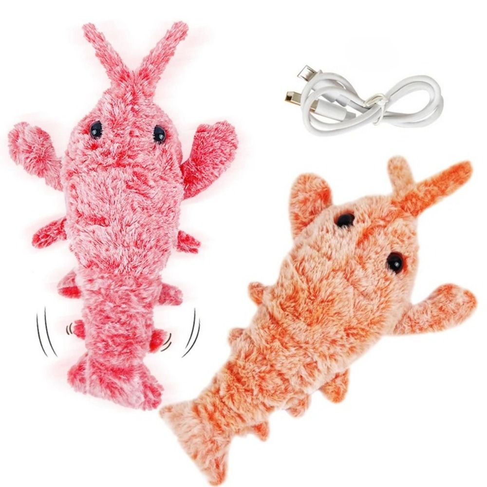 USB Charging Lobster Cats Toy  - Interactive Squeaky Plush Dog Toy 评论和价格